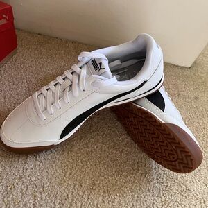 Men’s Puma Turino II Light Grey, White and Black Classic Sneakers